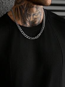 Manfinity CasualCool 男士舒适纯色卫衣面料，拼接设计圆领背心，适合正式或休闲场合，度假、用餐、办公等皆可，百搭休闲风格，自穿或送礼皆宜，山本耀司同款热门背心 - 黑色 - 查看 6