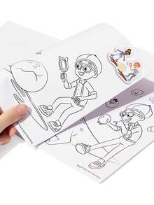 Blippi X SHEIN 20 Pages Graffiti Coloring Book, Hand-Drawn Creative Coloring Book, Marker Graffiti Enlightenment Coloring Book - Multicolor - View 2