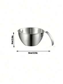 Madebyblanc 1pc/2pcs Stainless Steel Mixing Bowl With Handle And Strainer Set, Whisking Bowl For Baking, Cream Whipper, Salad Mixing Bowl With Non-Slip Bottom, Fine Mesh Sieve For Sifting Flour, Straining - Multicolor - View 10