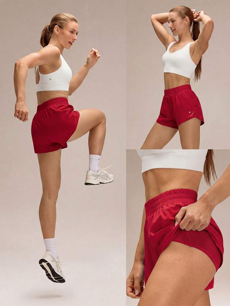2.5" RefreshRun Shorts VitalSwift Ultralight Sweat-Wicking Mid-Rise Waist Adjustable Drawstring Waist Reflective Running Shorts With Built-In Anti-Odor Underwear Back Zip Pocket High Impact Workout Running Training Spring Summer