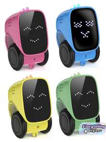 1 Piece Touch Sensor Smart Robot Toy 24GHz Remote Control Rechargeable Programmable Robot With Dancing Singing Story Telling LED Expression Change Auto Demo Music Function Pink Blue Yellow Green Educational RC Dinosaur Robot Toy Perfect For Boys Girls Aged 3 To 12 Halloween Christmas Easter Birthday Holiday Gift Interactive Early Learning STEM Intelligent Plaything - Multicolor - View 1