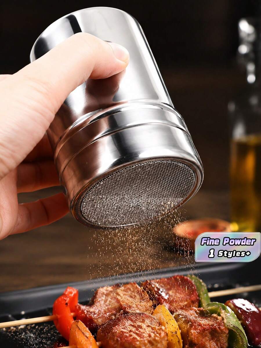 1pc Stainless Steel Coffee Powder Can School Supplies Back To School - Multicolor - View 1