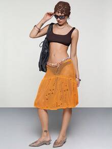 COUREZ Shirred Bralette Bikini Top Y2K Casual Modest Summer For Women Vacation Beach Brown Swimsuits - Black - View 4