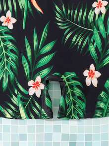 SHEIN Bộ đồ bơi liền thân in họa tiết hoa lá dành cho bé gái tuổi teen, thích hợp cho kỳ nghỉ biển, tiệc bể bơi, tiệc bãi biển. - trắng - Xem 6