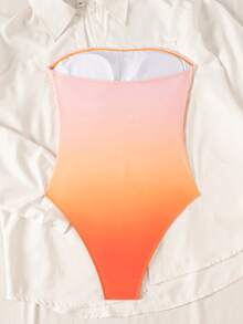 Swim Chiccia Baju Renang One-Piece Model Bandeau Warna Polos untuk Wanita, Pakaian Pantai Musim Panas - MultiWarna - View 4