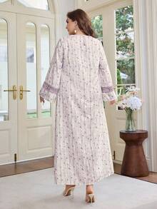 Al Najma 大码优雅碎花宽松阿拉伯风格连衣裙 - 彩色 - 查看 2