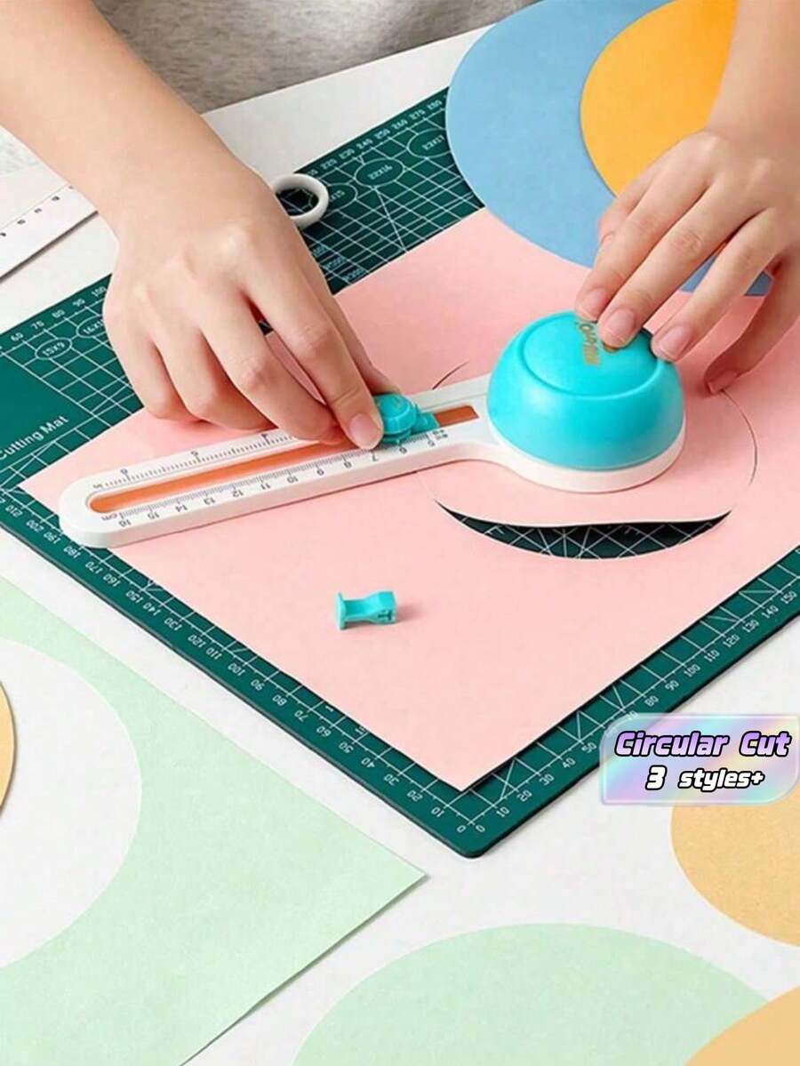 1/3Pcs Paper Cutter Adjustable Circle Cutting Tool For Paper, 3D Card, DIY Scrapbooking & Card Making, Various Sizes Must Have - Multicolor - View 1