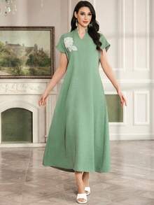 Al Najma Kaftan & Jalabiya - Green - View 3
