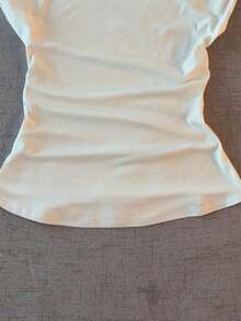 SHEIN 大码女式印花露肩褶皱休闲百搭日常上衣 - 彩色 - 查看 3