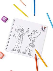 Blippi X SHEIN 20 Pages Graffiti Coloring Book, Hand-Drawn Creative Coloring Book, Marker Graffiti Enlightenment Coloring Book - Multicolor - View 6