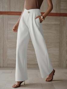 MOTF PREMIUM FOLD PLEATED SLANT POCKET PANTS - White - View 4