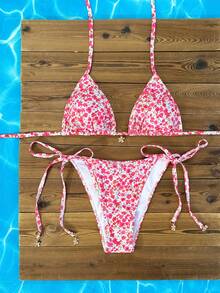 Swim Mod Bộ bikini hoa nhí 2026 Xuân/Hè, đồ bơi hai mảnh cho kỳ nghỉ bãi biển, tôn dáng - Nhiều màu - Xem 2