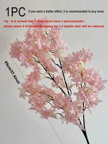 1Pc 95cm Artificial Pink Sakura Flower Plant, Flame Resistant Silk Sakura Tree Branch For DIY, Wedding Party Background Wall Decor, Indoor/Outdoor Garden, Office, Bedroom, Living Room, Vase, Tabletop, Spring Decor,Birthday Gift (Light Pink, White, Blue/Purple) - Multicolor - View 13