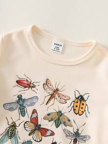 SHEIN 3pcs Baby Boy Animal Print T-Shirt, Denim Shorts And Denim Hat Set, Suitable For Summer, Travel, Back To School - Multicolor - View 4
