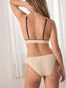 Ocili Bộ đồ lót nữ 100% cotton - Màu Khaki - Xem 3