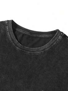 Manfinity Hypemode Men's Casual Los Angeles Retro American Cotton T-Shirt - Black - View 4
