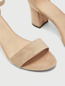 CUCCOO BIZCHIC Women's Fashion Comfortable Round Toe Buckle Ankle Belt Thick Heel Sandals, Multi-Functional Spring And Summer Shoes New, Elegant And Simple, Versatile - Almond color - View 5