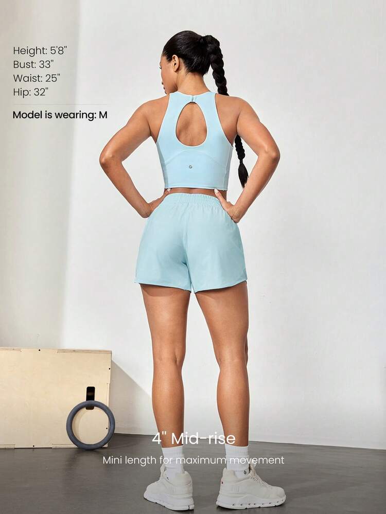 4" RefreshRun Shorts VitalSwift Quick-Dry Ultralight Mid-Rise Waist Running Shorts With Built-In Anti-Odor Underwear Zip Pocket Workout Running