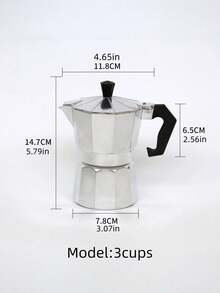 1 buah Moka Pot, Pembuat Kopi Katup Tunggal Aluminium, Seduh Espresso, Pemanasan Langsung, Penting untuk Istirahat Kopi Santai di Luar Ruangan - Perak - View 15