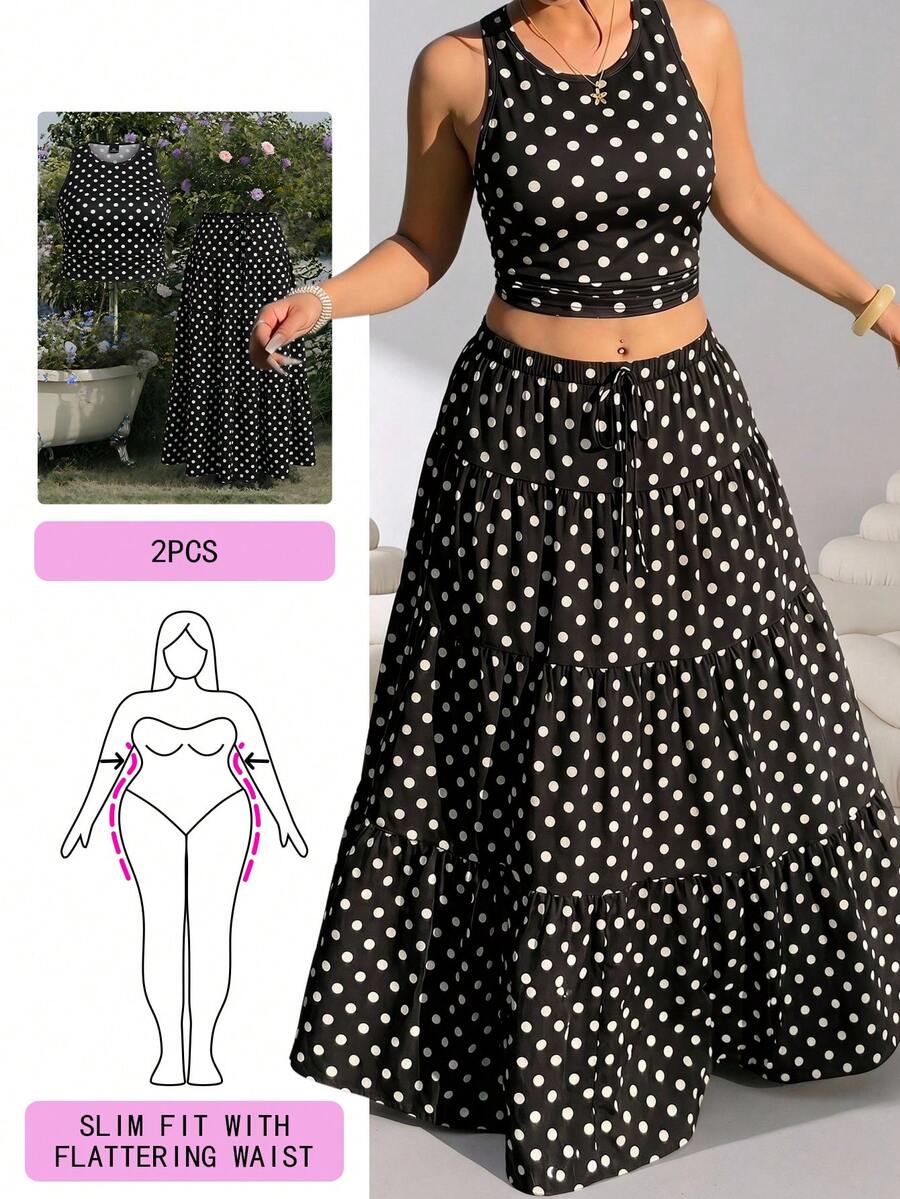 Solflare Yellow Sleeveless Maxi Dress Plus Size 2 Pieces Set - Multicolor - View 1