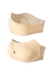 Moonlight&Mama Maternity Nursing Bra With Front Clasp, Double Layer, Comfortable And Chic For Pregnancy And Postpartum - Apricot - View 2