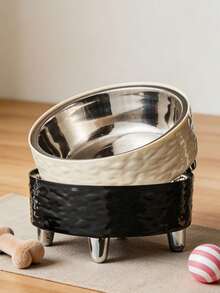 1pc Premium Creative Wave Pattern Pet Food Bowl - multicolor - View 8