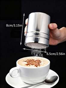 1pc Stainless Steel Coffee Powder Can School Supplies Back To School - Multicolor - View 9