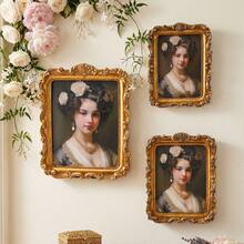 Cirelle 1pc Vintage Gold Picture Frame, Ornate Baroque Picture Frame, Antique Rococo Photo Frame For Wall & Tabletop Display, Decorative Wall Decor - 1PC - View 7