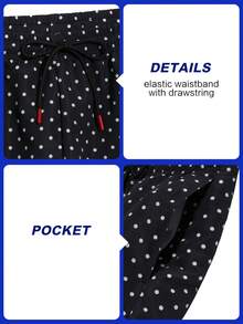 Manfinity VDAYZ Pantalones cortos casuales de playa para hombre con cintura de cordón y estampado integral, para vacaciones - Blanco y Negro - Ver 6