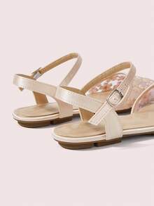 CUCCOO DOLLMOD Women's Shoes, Pink Fashion Round Toe Flower Embroidery Word With Mary Jane Cute And Sweet, Closed Toe Side Empty Flat Sandals - Pear Blossom - Pink - View 6