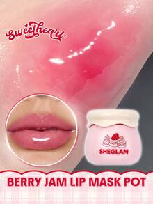 SHEGLAM Sweetheart Collection Berry Jam Bote de Mascarilla Labial Marca Belleza Maquillaje Maquullaje Cosmética para Mujeres Niñas Perfecto para Invierno Primavera Verano Ideal para Y2K Elegante Moda Adecuado para Cumpleaños Día de la Madre Regalo Fiesta Listo Mejor Color - Berry - Ver 8