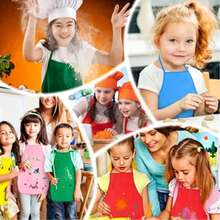 1/5/10pcs Aprons, Suitable For Children, Teens And Artists - Durable Non-Woven Fabric, Perfect For Classroom, Kitchen, Crafts And Party Activities, Children's Art Supplies, Craft Aprons, Fun Design. - Multicolor - View 3