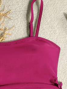 SHEIN Teen Girls Floral Print Tankini Set,High Stretch Non-Transparent Machine Washable Children Swimwear For Summer,Beach,Vacation,Holiday Swimming Wear - Hot Pink - View 5
