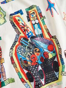 Truni Vestido tipo línea A de estilo bohemio con estampado digital de retazos y tirantes ajustables para mujer talla grande, para primavera y verano - Albaricoque - Ver 3