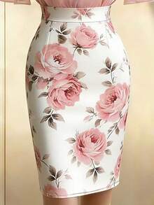 Franclia Bộ 2 món dành cho nữ mùa hè gồm áo tay loe bằng vải chiffon và chân váy ôm sát in hoa, chất liệu nhẹ và thoáng mát, màu sắc nhẹ nhàng, phù hợp cho đi làm và hẹn hò vào mùa xuân/thu. Chân váy ôm sát có khóa kéo ẩn thanh lịch kết hợp với áo chiffon, trang phục thường ngày cho kỳ nghỉ của nữ, bộ đồ đi làm cho nữ, trang phục công sở cho nữ, trang phục mùa hè cho nữ, bộ 2 món mùa hè cho nữ, áo mùa hè cho nữ, chân váy mùa hè cho nữ, bộ 2 món mùa hè cho nữ. - Hồng - Xem 3