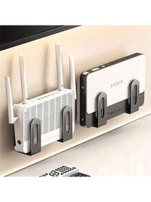 Haus Hana 2个/4个免钻孔壁挂式收纳架，适用于路由器、WiFi调制解调器、机顶盒、线缆管理和珠宝展示。多功能收纳架，节省空间（带粘胶）。 - 彩色 - 查看 6