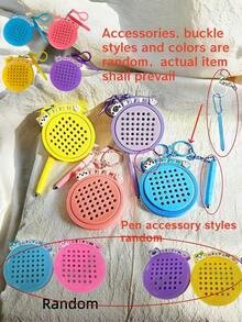 1 pieza Mini Pizarra Magnética con Bola de Acero para Alivio de Estrés con Llavero, Juguete Sensorial Portátil Anti-Ansiedad para Adultos - Divertido Accesorio de Escritorio de Oficina, Rompecabezas Fidget para Viajar (Regalo Ideal para TDAH) - Multicolor - Ver 4
