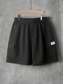 Manfinity Roghcode Men's Summer Casual Cargo Shorts - Black - View 3