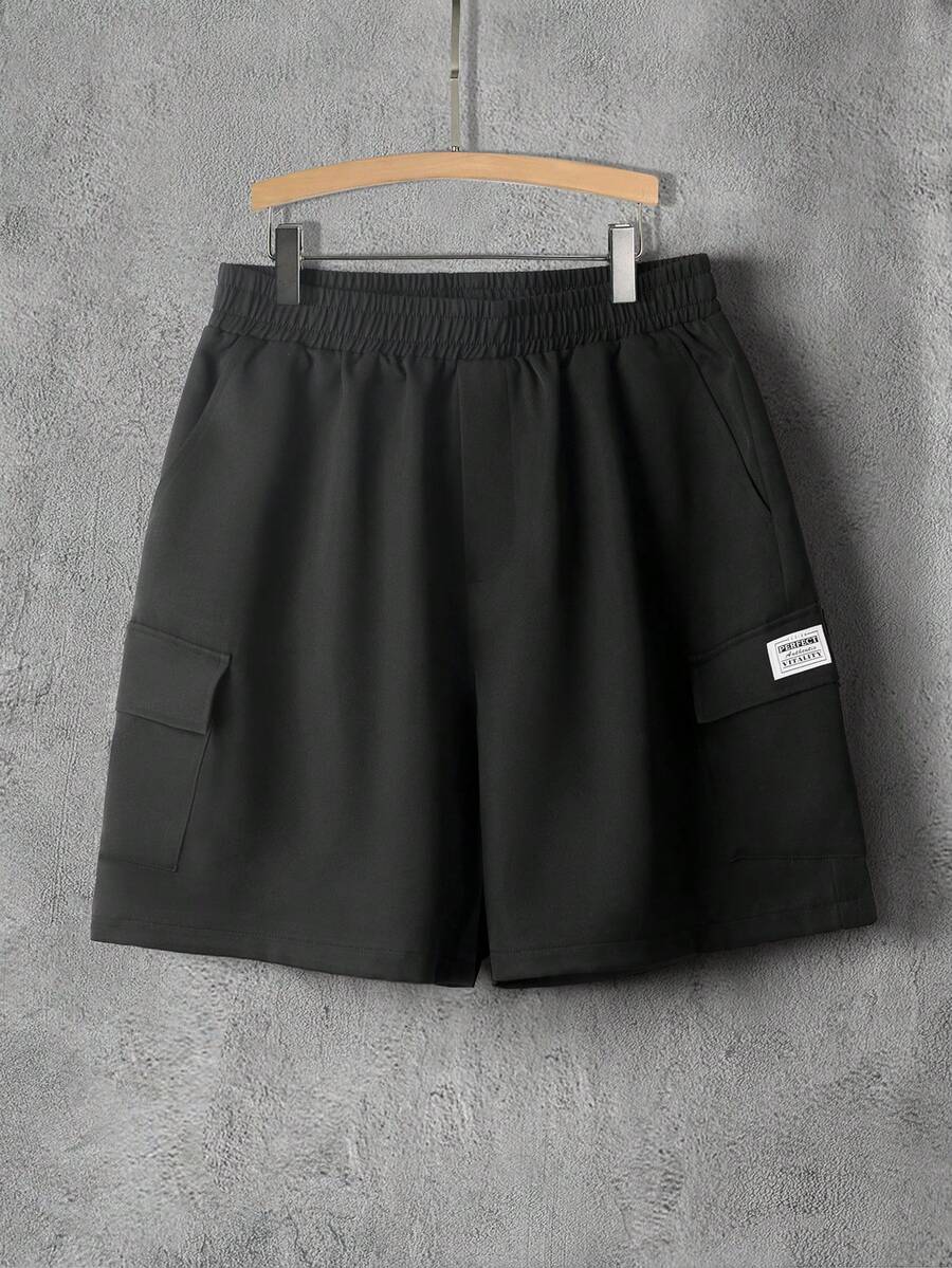 Manfinity Roghcode Men's Summer Casual Cargo Shorts - Black - View 1