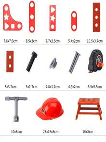 41件/38件儿童仿真维修工具玩具套装,儿童角色扮演维修工具玩具套装,电动钻维修套装,工具,钻头,螺丝刀,锤子,螺丝钳,钉子,木板仿真工程师工具套装,儿童角色扮演家庭教育玩具,过家家玩具,男孩玩具,有助于提高动手能力,亲子互动工具玩具,儿童工具玩具套装 - 彩色 - 查看 10