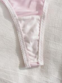 PetitDoll 4 chiếc quần lót dây thong xếp ly màu trơn thoải mái dành cho nữ - Nhiều màu - Xem 6