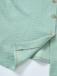 Rusticease Plus Size Casual Witchy Solid Color Front Button Camisole Top , Beach Vacation For Women Summer For Women , Sage Green - Green - View 7