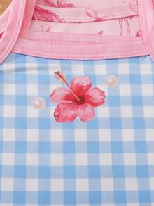 SHEIN 4件組女嬰鄉村風碎花舒適時尚可愛細肩帶背心上衣，春夏款 - 彩色 - 查看 5