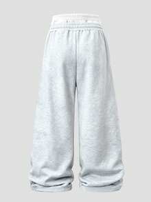 TOKVUE Spring Casual Loose Drawstring Waist Sweatpants With Cherry Blossom Pattern Wide Leg - Multicolor - View 2
