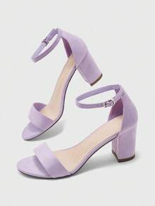 CUCCOO BIZCHIC Giày sandal nữ thời trang thoải mái, mũi tròn, có khóa cài, quai ngang mắt cá chân, gót dày, đa năng, thích hợp cho mùa xuân và hè, kiểu dáng mới, thanh lịch và đơn giản, dễ phối đồ. - Màu tím - Xem 2