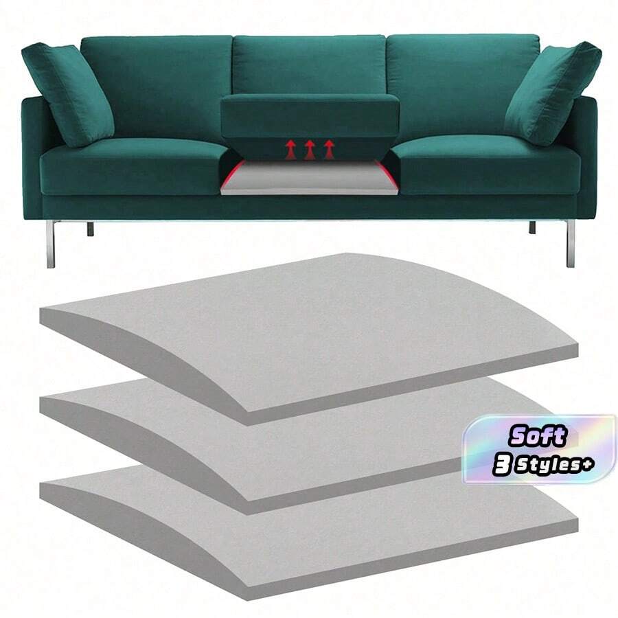 Gray 50cm Trapezoid Sofa Foam Cushion, High Density Firm Support Pad, Vacuum Packed Couch Seat Cushion For Living Room - Grey - View 1
