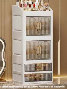 A High-End And Elegant Drawer-Style Desktop Cosmetic Storage Box With Multiple Layers And Large Capacity, Perfect For Storing In The Bathroom, Dressing Table, Lipstick, Skincare Products, Makeup Brushes, Facial Cleanser, And Facial Masks - Multicolor - View 6