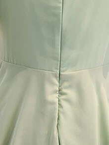 Vestido ajustado de gasa verde elegante con mangas con volantes para niñas, adecuado para fiestas de noche, Navidad, Halloween, bodas, bailes de graduación, vacaciones y otras ocasiones - Verde - Ver 8