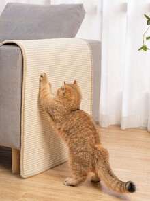 1 Pc Cat Scratcher Mat Natural Sisal Cat Scratch Mats Scratching Pad Protect Carpets And Sofas - khaki - View 5