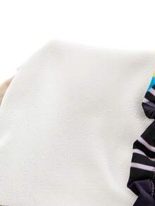 SHEIN Young Girl Contrast Color Shell Trim Sleeveless Jumpsuit, Summer - Multicolor - View 6